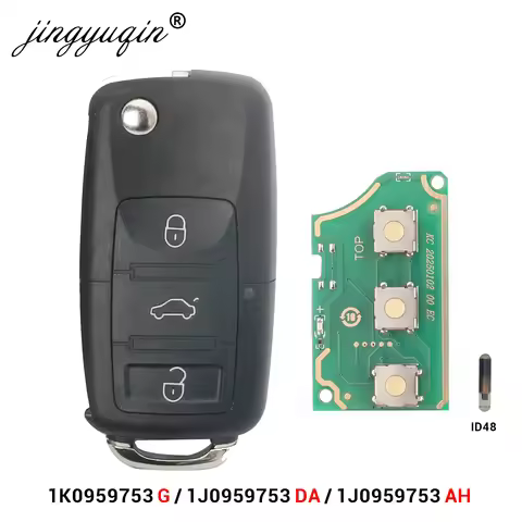Jingyuqin 3B Remote Key 433Mhz ID48 For VW Golf Jetta Beetle Polo Tiguan Touran Caddy Eos Up 1J09597