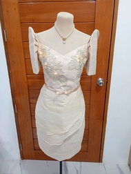 Modern Filipiniana Mestiza Dress Sleeve pang ninang, pang oataking,pang graduation picture, mother g