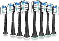 Replacement Toothbrush Heads for Philips Sonicare Replacement Heads, Brush Head Compatible with Phillips Sonicare Electric Toothbrushes C2, for Philips Sonic Care Brush(All Snap-on), 8 Pack,Black