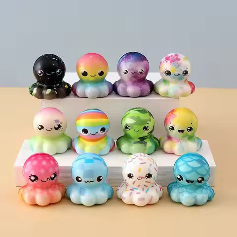 12PCS Fidget Stress Balls for Adults Cute Octopus Stress Relief Stress Ball Bulk Squishy Squeeze Bal