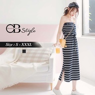 OB DESIGN ★ OBDESIGN ★ ORANGEBEAR ★ STRAIGHT ACROSS STRIPED DRESS ★ 2 COLOR ★ S-XXXL SIZE ★ PLUS SIZ