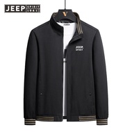 JEEP SPIRIT Bomber เสื้อแจ็คเก็ตผู้ชายเสื้อโค้ทเข้ารูปเสื้อแจ็คเก็ตธุรกิจน้ำหนักเบา