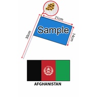 Afghanistan Hand Flag With Stick (14x21cm)/ Bendera Tangan Dunia Afghanistan (14x21cm)