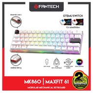 FANTECH MK860 MAXFIT61 FROST WIRELESS Hotswappable KEYBOARD MODULAR MECHANICAL KEYBOARD RED SWITCH แ