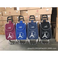 Pull Goods Shopping Cart Shopping Cart Oxford Cloth Convenient Trolley Lightweight Wholesale Two-Whe