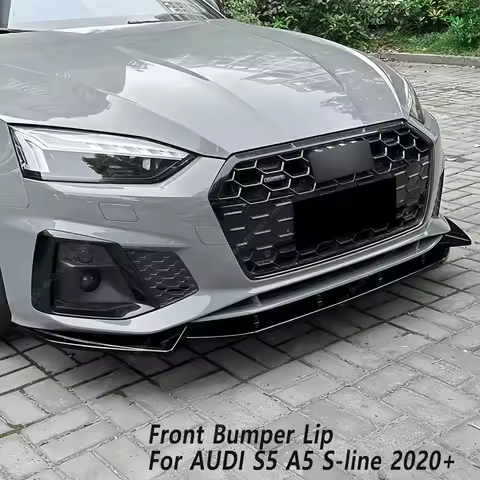 For Audi A5 S5 B9 B9.5 Car Front Bumper Lip Spoiler Splitter Diffuser Retrofit A5 8W TFSI TDI S-Line