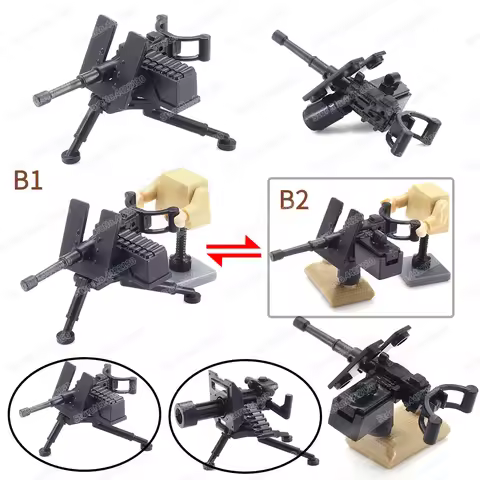 Military WW2 M2 Heavy Machine Gun Weapons Building Block Army Figures Battlefield Switch Equipment M