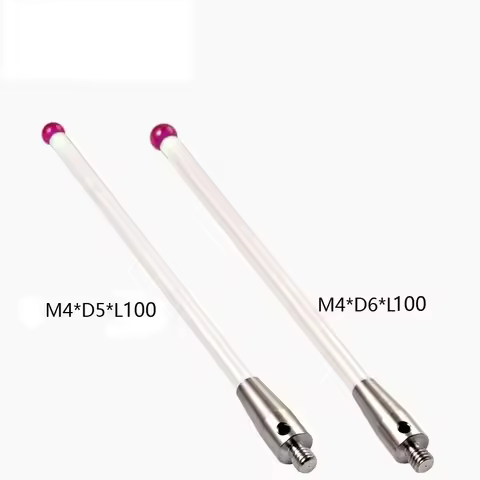 5/6mm OD M4 L100 Thread Ruby Head Ceramic Styli Rod 3D Three Dimensional Gauge Meter Coordinate Meas