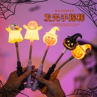 [Taiwan Shipment] Halloween Pumpkin Lantern Luminous Hand-Cranked Stick Decoration Props Ghost Child