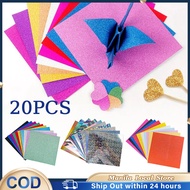 20pcs Thicken Glitter Board Cardstock Paper 15cm Glittered Cardstock Scrapbooking Arts Material