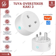 TUYA SMART WIFI UK | STEKER AC | COLOKAN KAKI 3 | SMART PLUG TUYA 16A-Amartya
