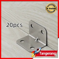 20pcs Plat Siku L Besi Bracket Lubang / Bracket Siku / Ambalan Tulang Penyangga Rak Iron Corner