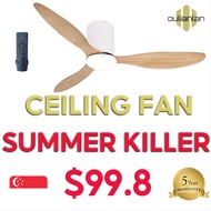 SG Stock Ceiling Fan With Light DC Motor Ceiling Fan 48"/52" Tri-Color LED Light Remote Control Ceiling Light 5-YEAR-WARRANTY