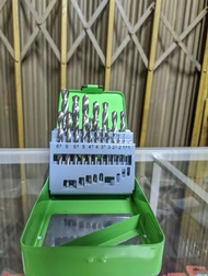 TEKIRO Mata Bor Besi Set HSS Cobalt 1 - 10 mm 19 pcs - Mata Bor Besi Set 19 Pcs