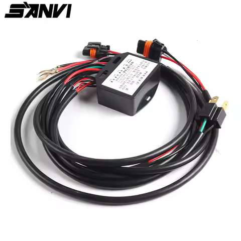 SANVI 1pc 12V/24V 75W H1 H4 H7 9005 9006 Relay Wire Harness for BI Xenon&LED Projector Lens Installa