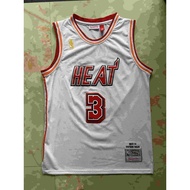 NBA Heat No. 3 Dwyane Wade retro white basketball jersey for men and women
