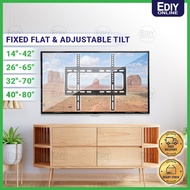 FIXED FLAT &amp; ADJUSTABLE TILT UNIVERSAL LCD LED SLIM TV BRACKET WALL MOUNT PENDAKAP GANTUNG 14 42 26 55 65 32 70 40 80