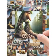 63 Abstract Stickers Tung Tung Sahur Italian Brainrot Desktop Decoration Collection 6 Sheets Fun Dec