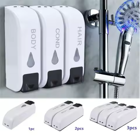 Wall Mounted Shower Bath Shampoo Dispenser Liquid Soap Bottle Container Bathroom Accessories Gel Dis