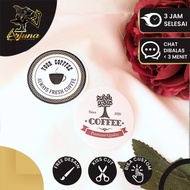 9-15 Arjuna Print Coffee Drink Stickers Coffee Chromo Bottle Packaging Round Shape Large Size Custom