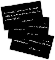 John 14:6 I Am The Way Truth Light Except Through Me 30pk 2x3.5” Wallet Size Cards Bible Scripture V
