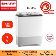Sharp Semi Auto Washing Machine Twin Tub Washer Mesin Basuh ( 7Kg ) EST Series