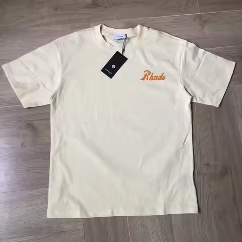 2026 New RHUDE T-shirt Summer Loose Casual Letter Printed Short Sleeve Men's Fashion T-shirt