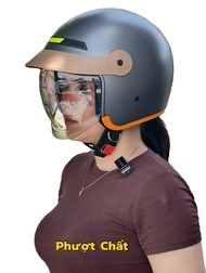 Mũ bảo hiểm kính âm 3/4 GXT M139 màu Xám Titan - Nón bảo hiểm chính hãng siêu đẹp