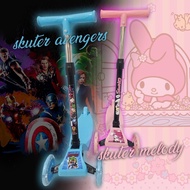 NEW 3-WHEEL CHILDREN'S SCOOTER MB 183 - 3-WHEEL CHILDREN'S MOTORCYCLE SCOOTER WITH LED LIGHTS - KICK