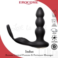 Erocome Indus Remote Control Prostate &amp; Perineum Massager with Cock Ring Black