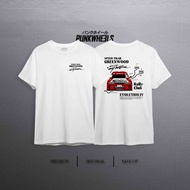 T-Shirt EVO4 RALLYART Custom Design By Punkwheels(X) WHITE/BLACK S~5XL
