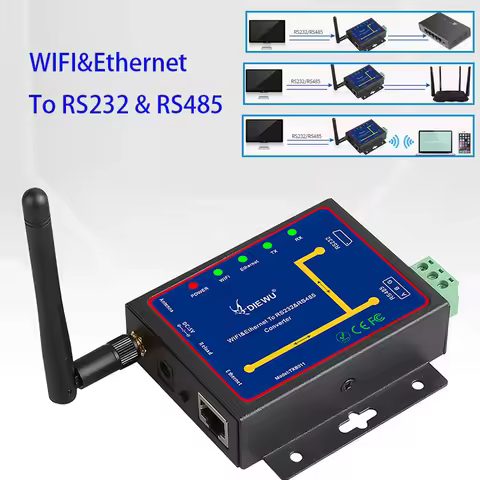 Wifi & Ethernet RJ45 To RS232 RS485 converter Serial To Ethernet Interface WIFI Serial Server RJ-45