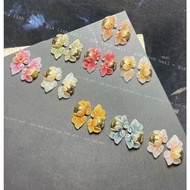 Yellow chrysanthemum nail powder flowers (set of 2 flowers - 10 flowers)