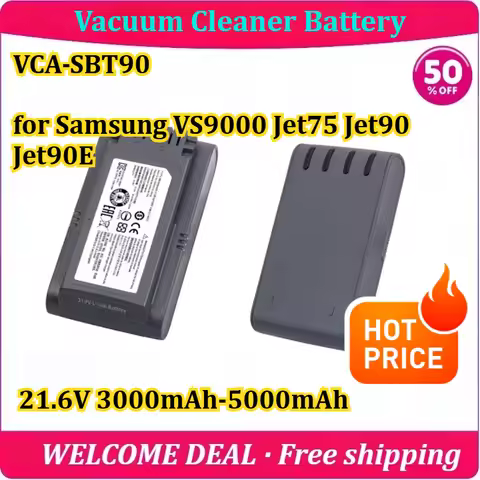 [New] VCA-SBT90 for Samsung VS9000 Jet75 Jet90 Jet90E Vacuum Cleaner Battery 21.6V 3000mAh-5000mAh R