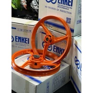LC V8 ENKEI 3 BATANG FULL CHOP SPORT RIM ORANGE Y125Z Y15 1.4/1.6 1.6/1.6 Y125ZR LC135 LCV8 Y15ZR 3B