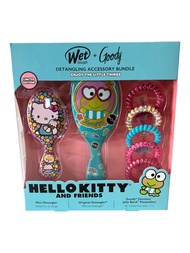 Goody Detangling Accessory Bundle Hello Kitty Keroppi And Friends Scrunchies Set Kit ,1.0 Count Wet