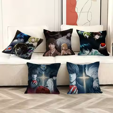 Anime Death Note DN L Classic Vintage Cushion Cover Car Throw Pillow Case For Sofa Car Christmas Gif