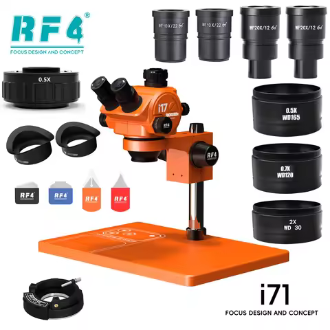 New RF4 i17 Orange Vision Microscope 7X–50X Continuous Zoom For Ultra-clear Detail Observation Suita