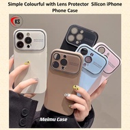 Simple Colourful with Lens Protector Silicon Phone Case iPhone 15 Pro Max 14 Pro Max 13 Pro Max 12 Pro Max 11