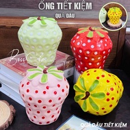 Savings piggy bank, Piggy bank, Porcelain piggy bank, Super cute strawberry style ceramic savings pi