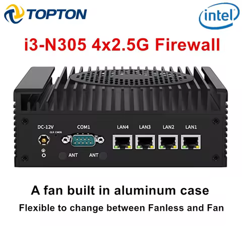 2025 Firewall Mini PC 12th Gen Intel i3 N305 N100 Soft PC 4x i226-V 2.5G DDR5 2*COM 2*HDMI Industria