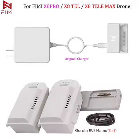 For FIMI X8SE / X8SE 2022 V2 / X8PRO / X8 TELE Universal Battery Charger 2 Way Charging HUB Manage /