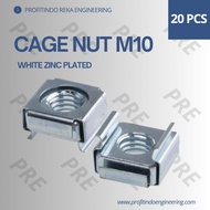 20 PCS CAGE NUT M10 M10 CAGE NUT/ M10 WHITE CAGE NUT/