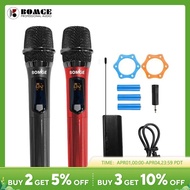Wireless Handheld Microphone Dual UHF Cordless Dynamic Mic System With 1800MAh Rechargeable Receiver For Karaoke Party Wedding