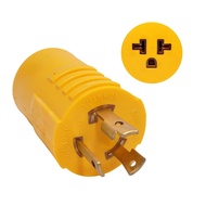 Generator Adapter Plug, NEMA L5-30P Male to NEMA 5-15R/5-20R Female RV Generator Adapter, Marine 30 