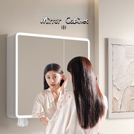 Mirror cabinet  Wall mirror Alumimum Mirror Cabinet Separate Bathroom Wall-Mounted Shelves Storage Box Bathroom Smart Light Defogging Mirror