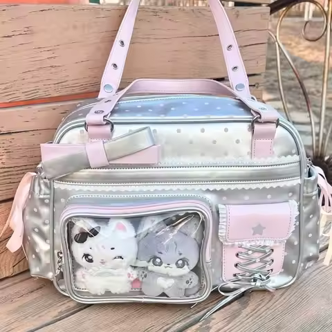 Women's shoulder bag y2k bag designer bags woman luxury 2025 color blocking polka dot ita bag transp