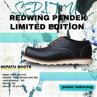 sepatu boots safety pria hitam redwing style moctoe kulit asli - 40