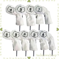 [TachiuwadaMY] 9pcs Golf Club Covers, Premium PU Leather Covers Set for All Wood Clubs, No.4 / 5 / 6 / 7 / 8 / 9/ P / S / A