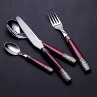 EME Italy Imported Cutlery Fork 4-Piece Set 18-10 Stainless Steel Steak Cutlery ARIA Retro Western T